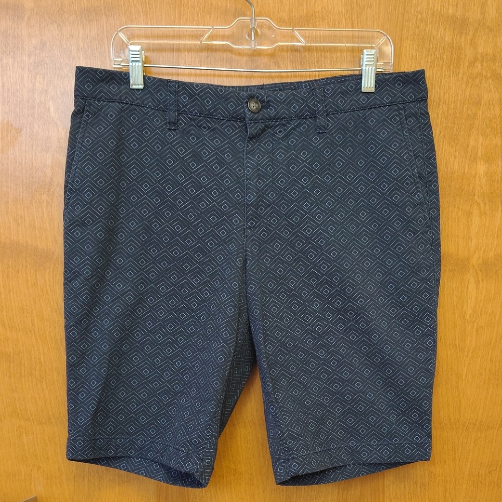 Hawker Rye Men's Blue Patterned Flat Front Shorts